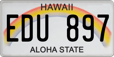 HI license plate EDU897