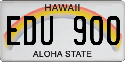 HI license plate EDU900