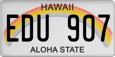 HI license plate EDU907