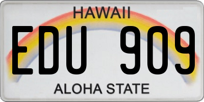 HI license plate EDU909