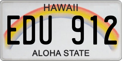 HI license plate EDU912