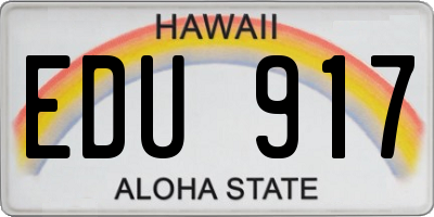 HI license plate EDU917
