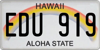 HI license plate EDU919