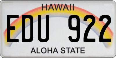HI license plate EDU922
