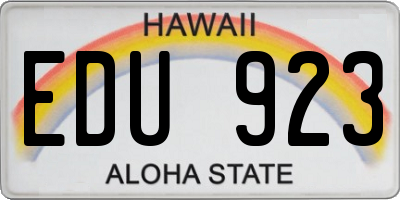 HI license plate EDU923