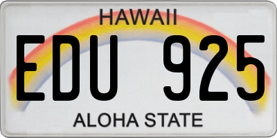 HI license plate EDU925