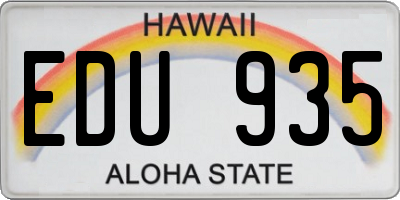 HI license plate EDU935