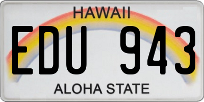 HI license plate EDU943