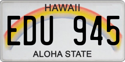 HI license plate EDU945