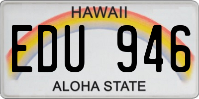 HI license plate EDU946