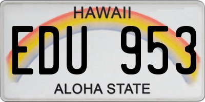 HI license plate EDU953