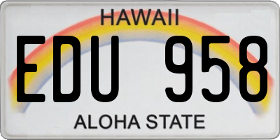 HI license plate EDU958