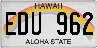 HI license plate EDU962