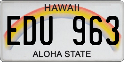 HI license plate EDU963
