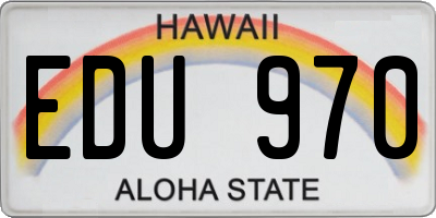 HI license plate EDU970