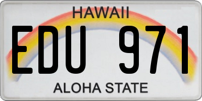 HI license plate EDU971