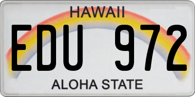 HI license plate EDU972