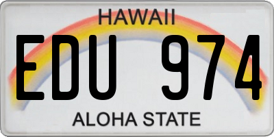 HI license plate EDU974