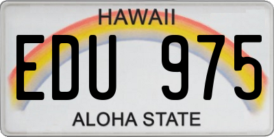 HI license plate EDU975