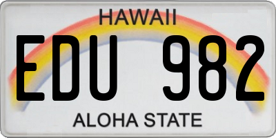 HI license plate EDU982