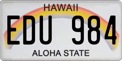 HI license plate EDU984