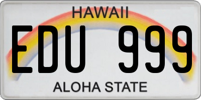 HI license plate EDU999