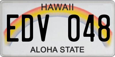 HI license plate EDV048