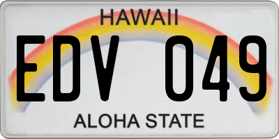 HI license plate EDV049