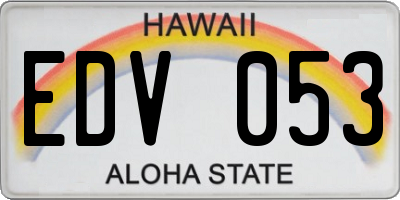 HI license plate EDV053