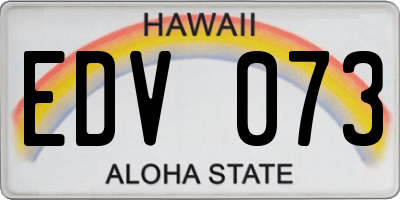HI license plate EDV073
