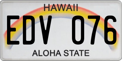 HI license plate EDV076