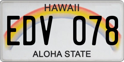 HI license plate EDV078