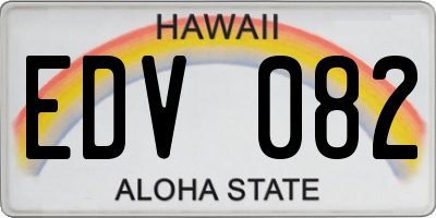 HI license plate EDV082