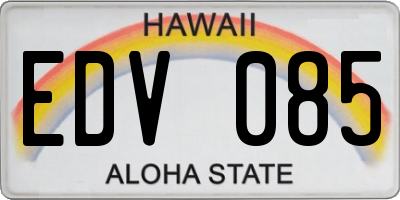 HI license plate EDV085