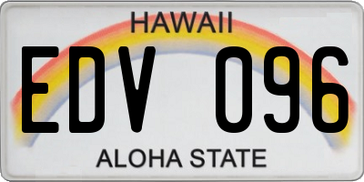HI license plate EDV096