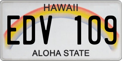 HI license plate EDV109