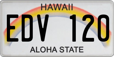 HI license plate EDV120