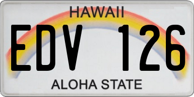 HI license plate EDV126