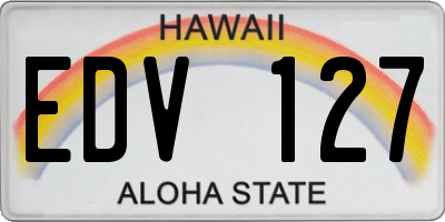HI license plate EDV127
