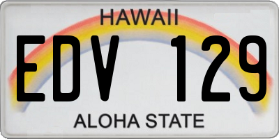 HI license plate EDV129