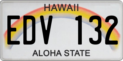 HI license plate EDV132