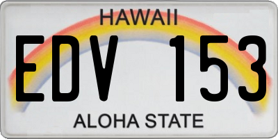 HI license plate EDV153