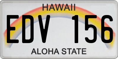 HI license plate EDV156