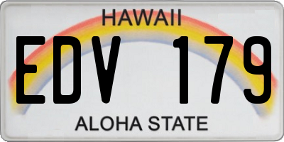 HI license plate EDV179