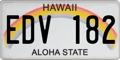 HI license plate EDV182