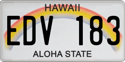 HI license plate EDV183