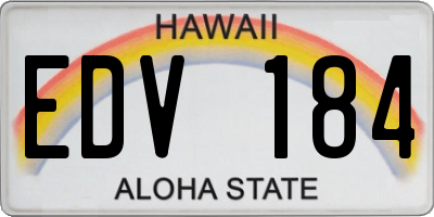 HI license plate EDV184