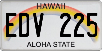 HI license plate EDV225