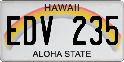 HI license plate EDV235