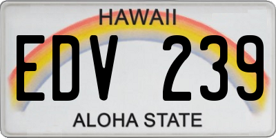 HI license plate EDV239